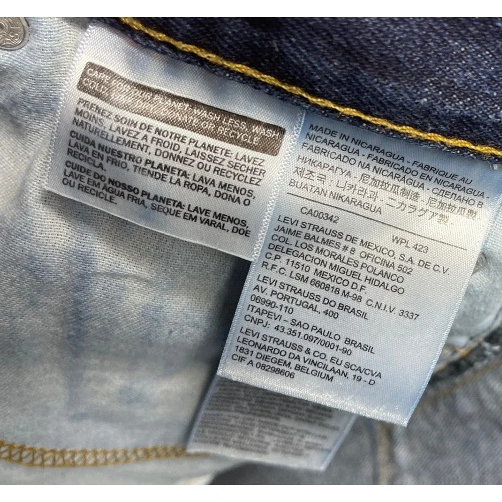 Levi's 505 Mens W29 L32 Regular‎ Fit Dark Wash Blue Denim Jeans